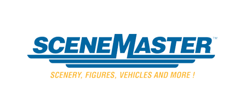 Walthers Scenemaster Logo with text: scenery, figures, vehicles and more!