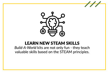 Learn new STEAM skills: Build-A-World kits are not only fun - they teach valuable skills based on the STEAM principles.